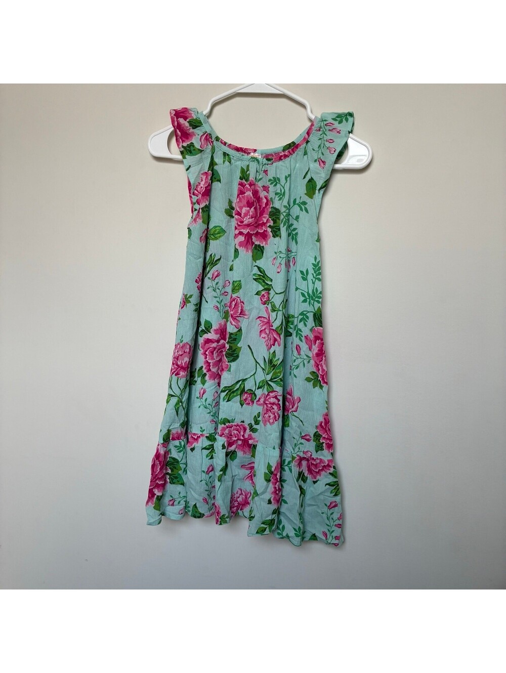 Gymboree Aqua Pink Floral Swim Cover Up Dress Girls Size 12